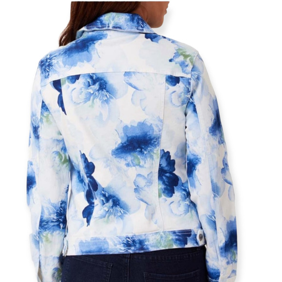 NANETTE Lepore Women's Blue Christine Print Button-Up Jacket Size M - Picture 2 of 9